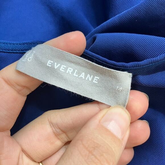 Everlane Japanese Goweave Tank Wrap Dress Size 14 Blue Wedding Minimalist - Picture 6 of 8